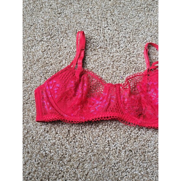 Adore me Red Sheer Lace 36C Bra - Picture 6 of 12